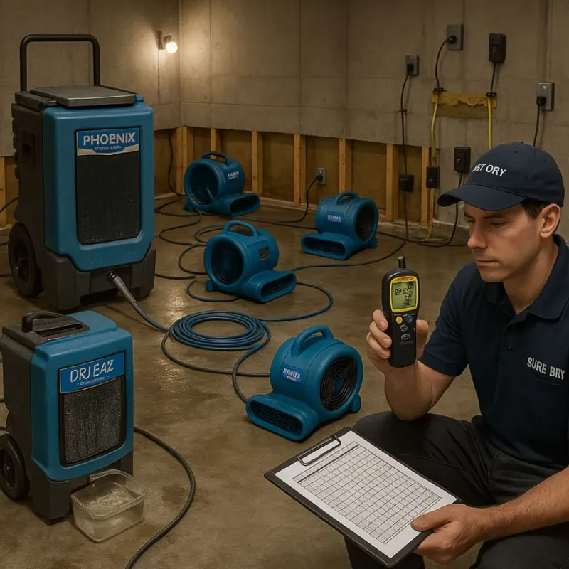 Structural Drying and Dehumidification process in Farmington, MO